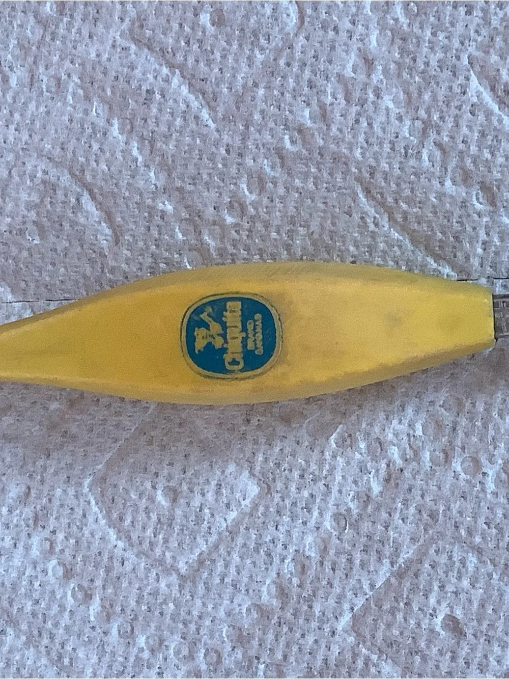 Vintage Chiquita Banana Boat Bowl & Matching Spoon Yellow Plastic 9.5”